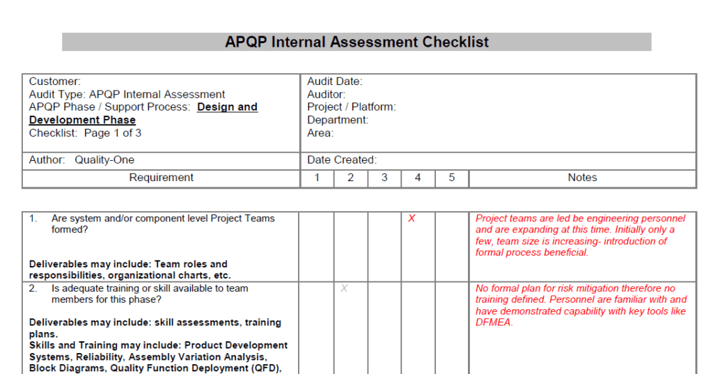 APQP Support Advanced Product Quality Planning Support