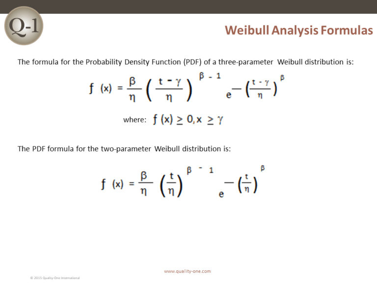 Weibull Analysis | Quality-One